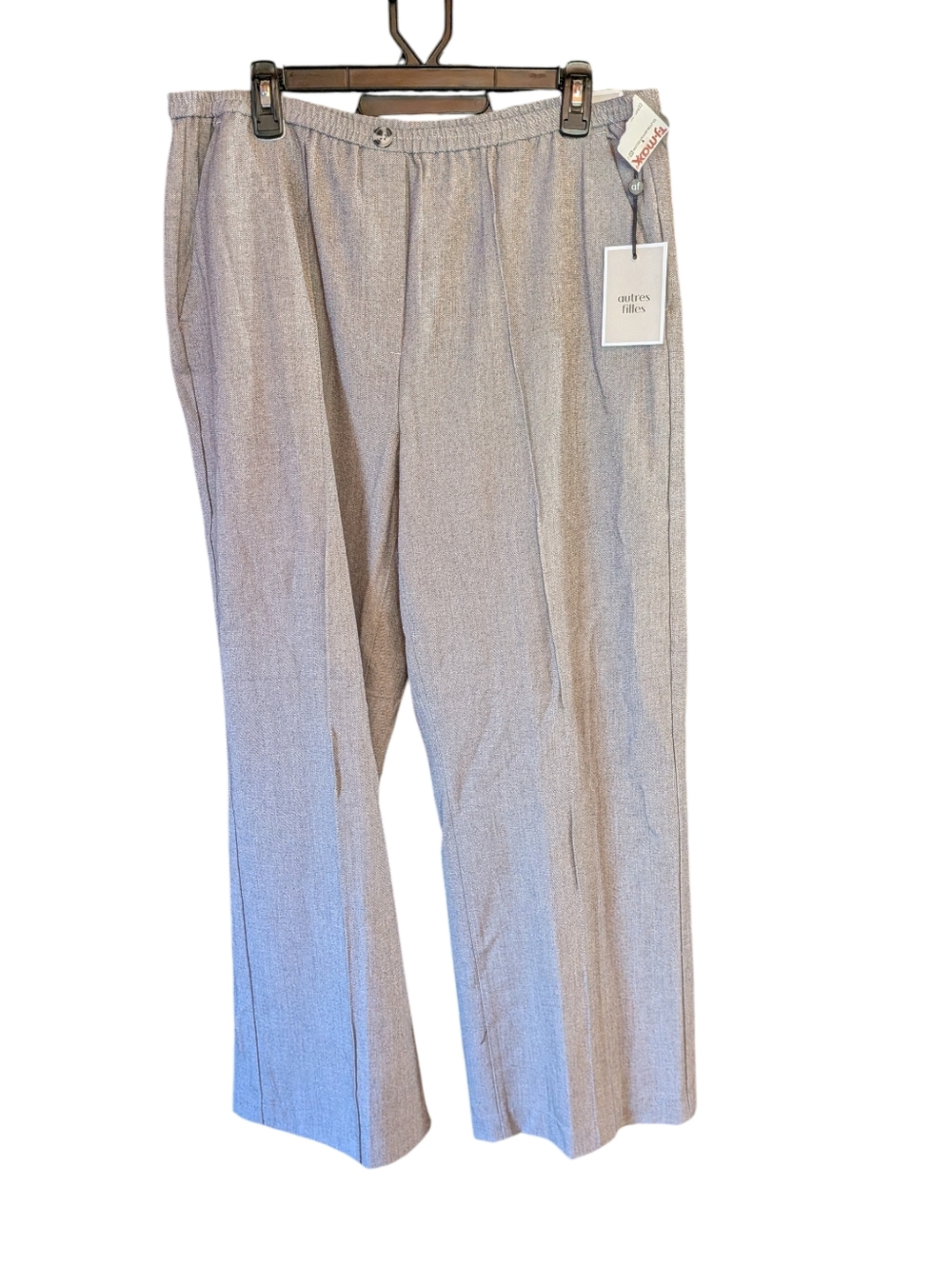 Autres Filles NWT Pull On Wide Leg Beige Pants Size Xl, Elastic Waist